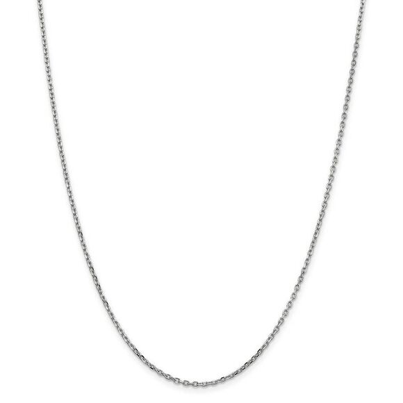 1.8mm 10k White Gold Solid Diamond Cut Cable Chain Necklace, 18 Inch - Picture 3 of 8